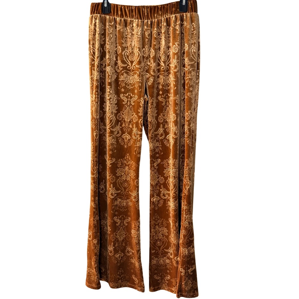 6. Beyond Yoga Velvet Damask Flare Pants Boho Size M